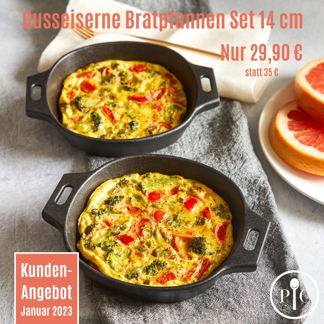 Gusseiserne Bratpfannen Set